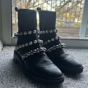 Zara pearl strap boots